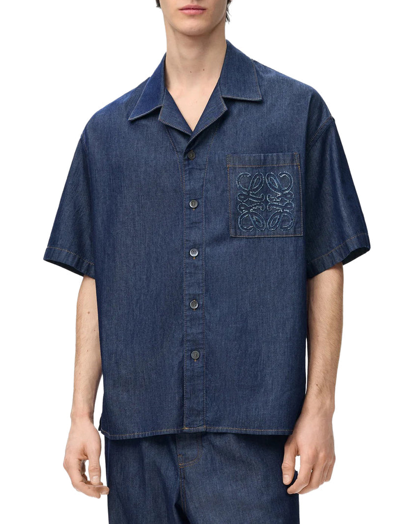 Loewe Men Lightweight Cotton Chambray Shirt LOEWE