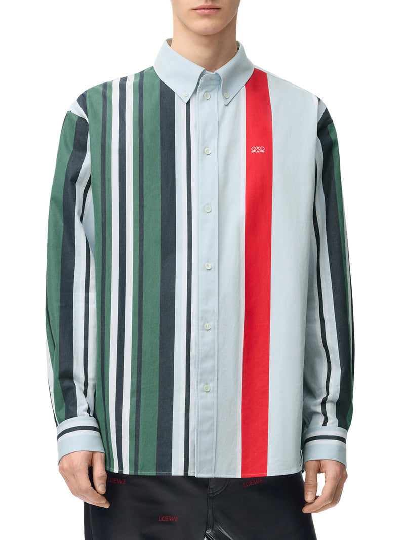 Loewe Men Mid-Weight Striped Cotton Twill Shirt LOEWE