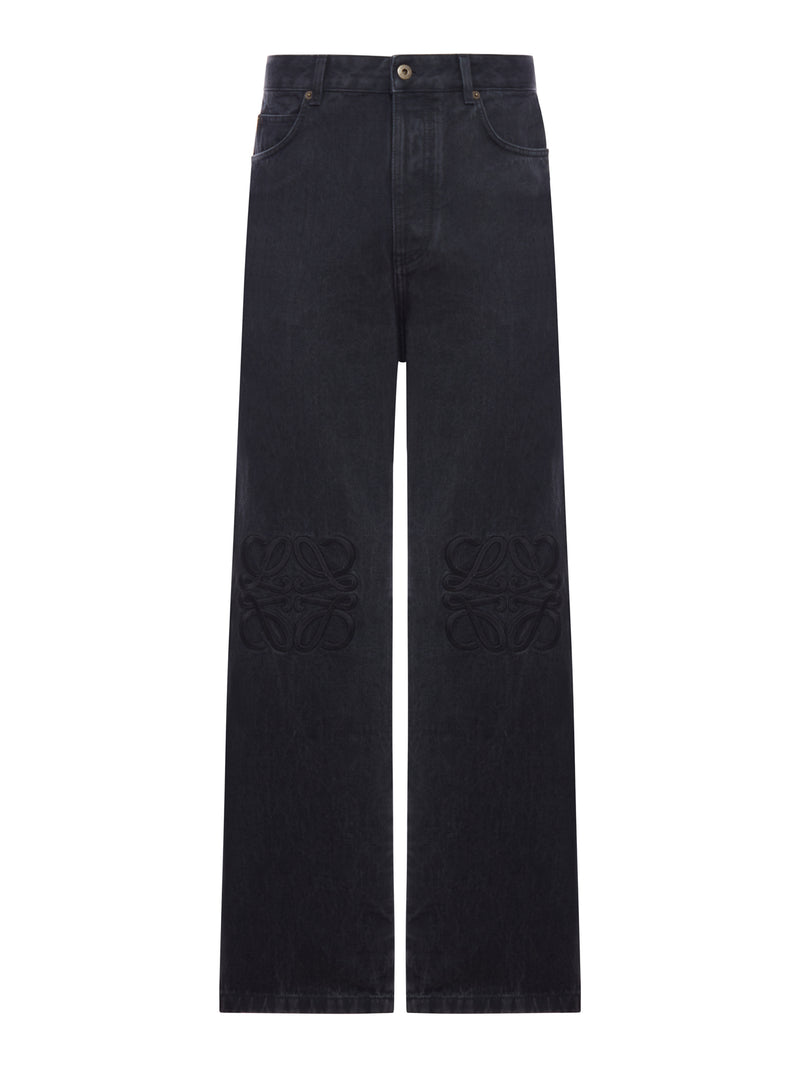 Loewe Men Baggy Jeans With Anagram Embroidery LOEWE