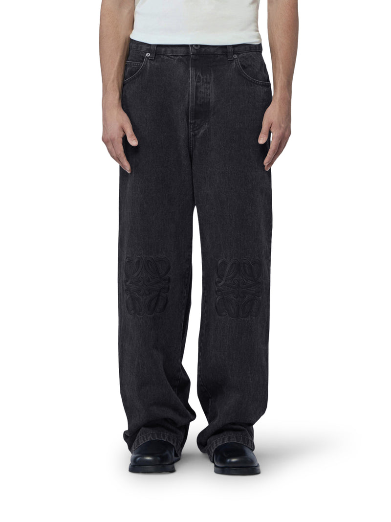 Loewe Men Baggy Jeans With Anagram Embroidery LOEWE