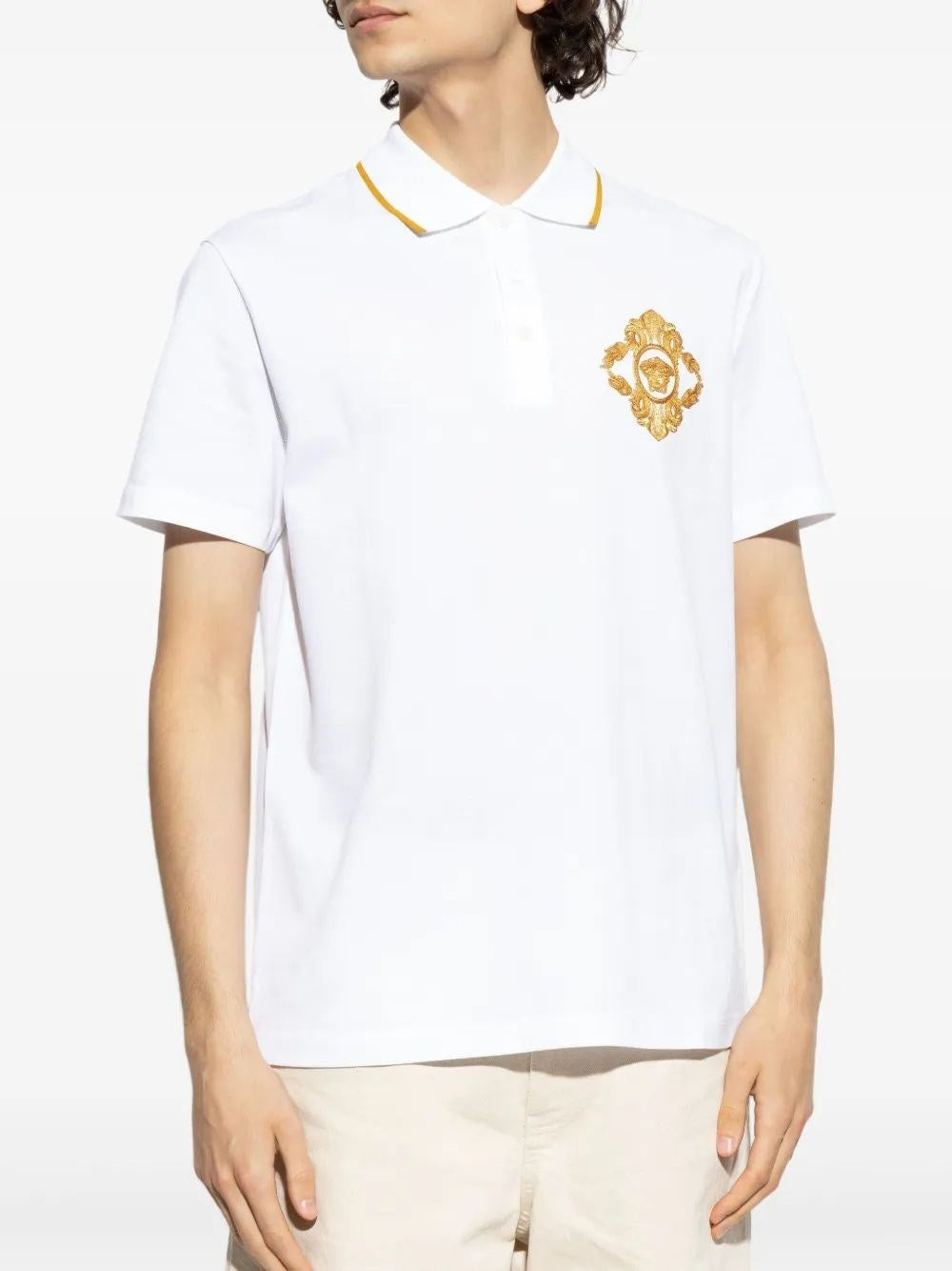 Versace Men Polo Shirt In Cotton Piqué VERSACE