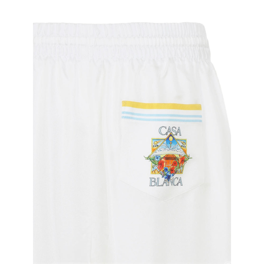 Casablanca White Shorts - Bermuda Shorts Men CASABLANCA