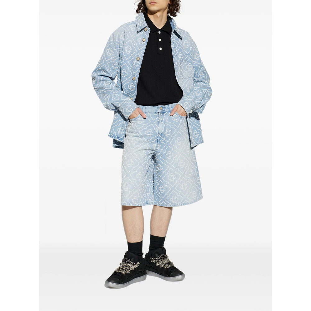 Casablanca Blue Shorts - Denim Shorts Men CASABLANCA