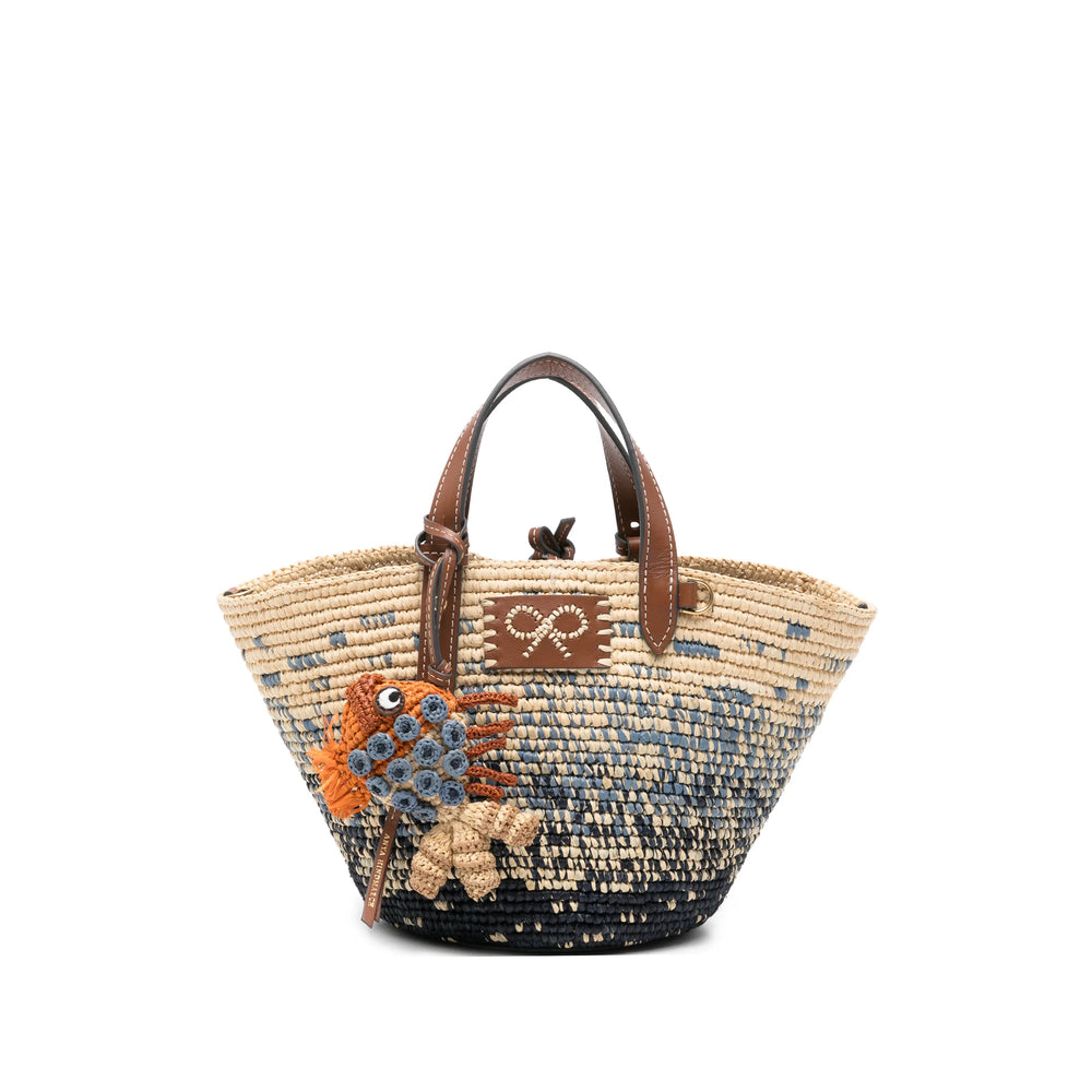 Anya Hindmarch Women Fish Embellished Raffia Mini Bag ANYA HINDMARCH