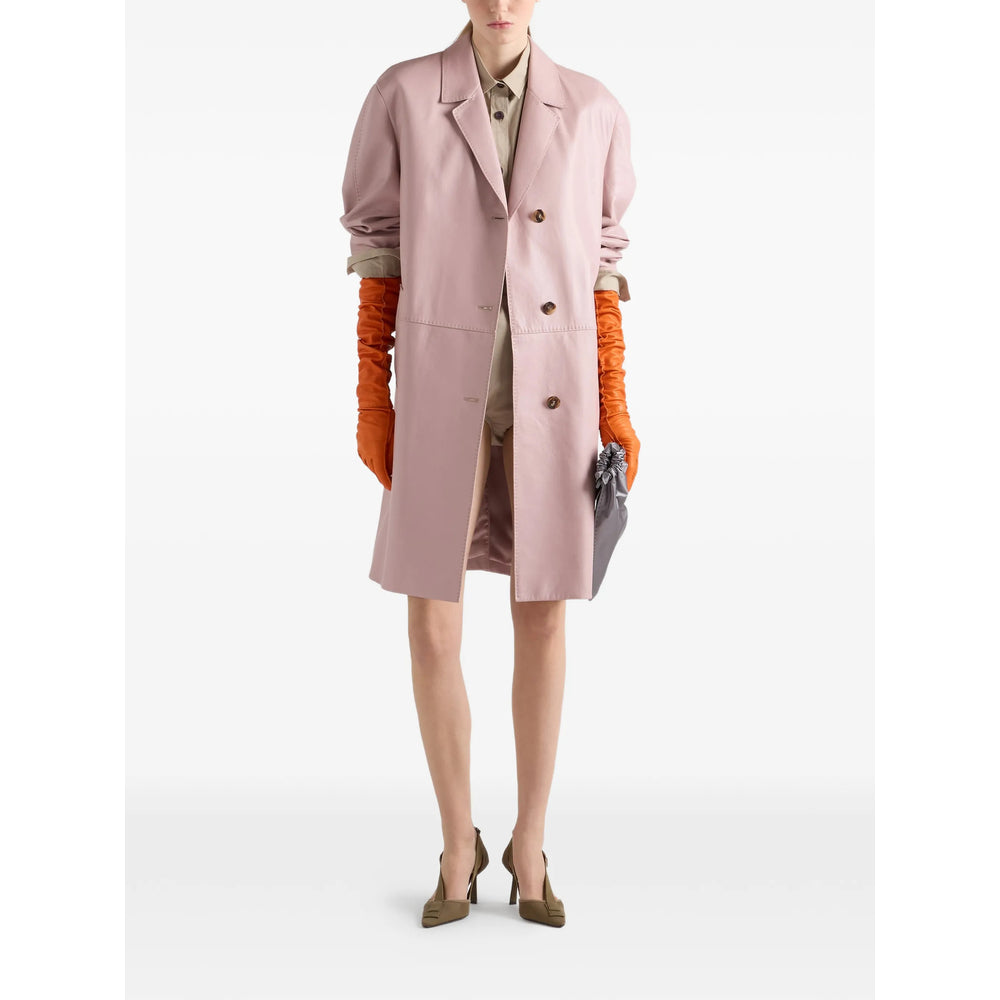 Prada Pink Coats - Leather Coats Women PRADA