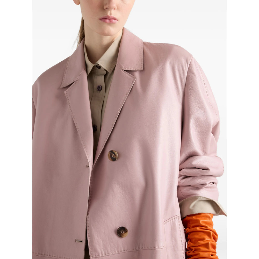 Prada Pink Coats - Leather Coats Women PRADA