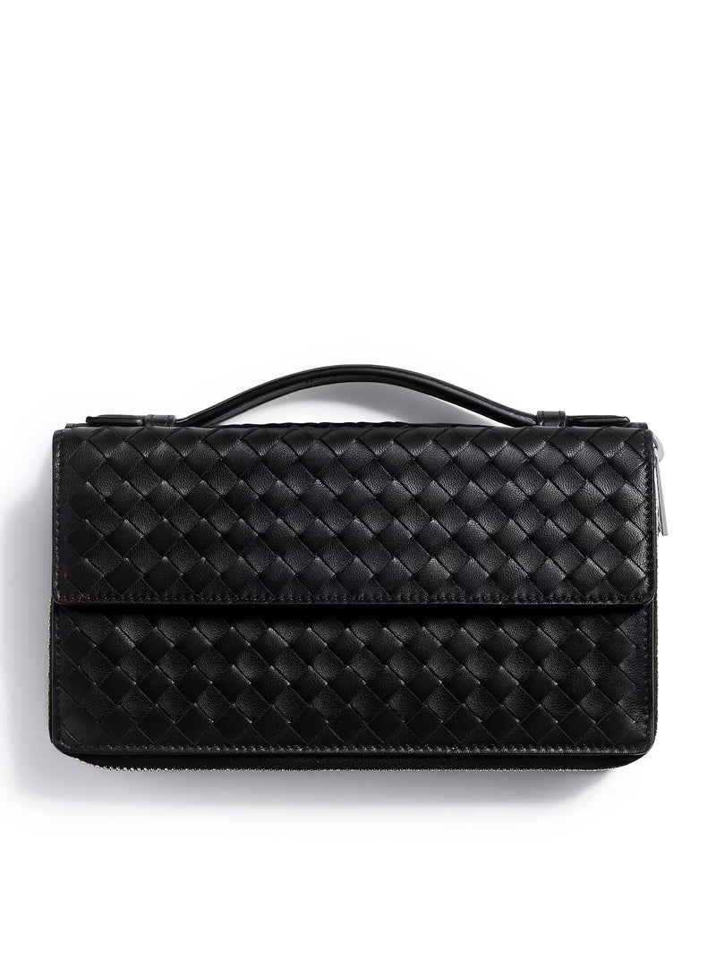 Bottega Veneta Men Small Woven Zip Organizer BOTTEGA VENETA