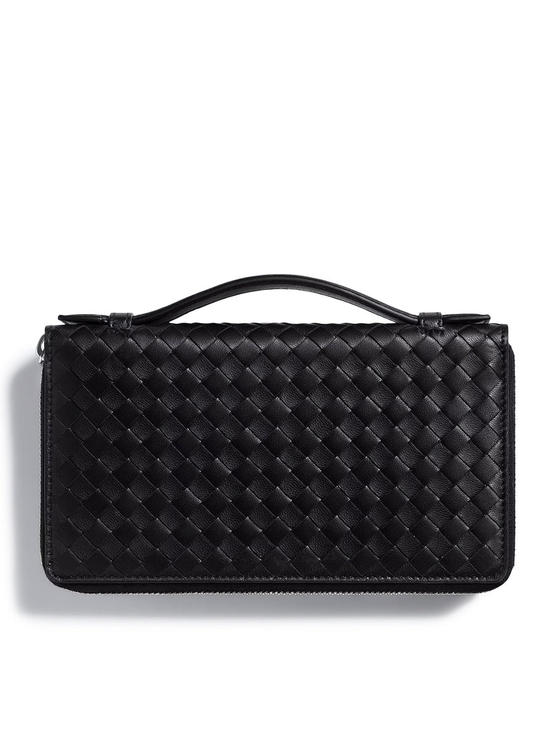 Bottega Veneta Men Small Woven Zip Organizer BOTTEGA VENETA