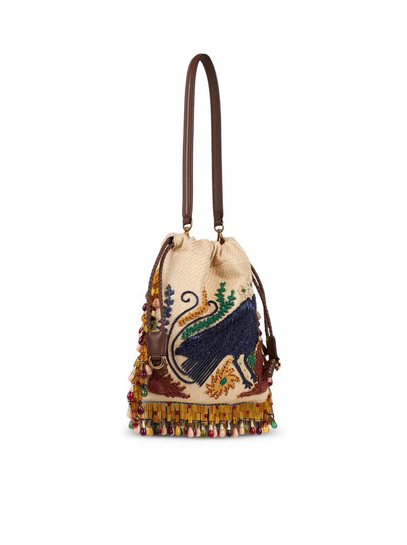 Etro Women Etro X Tabby Booth Small Kalispera Raffia Bag With Embroidery And Beads ETRO