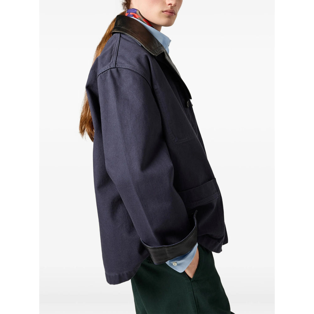 Miu Miu Blue Coats - Single Breasted Coats Women MIU MIU