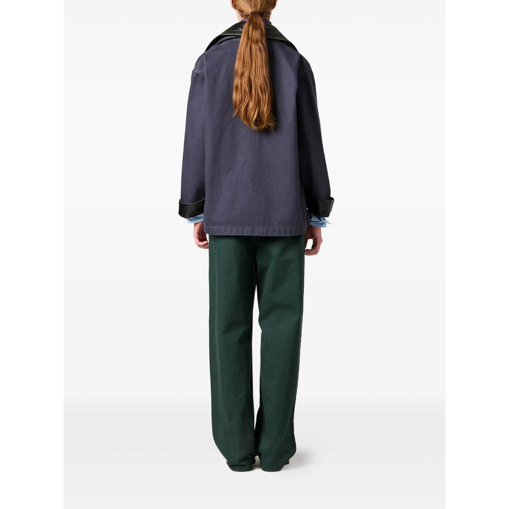 Miu Miu Blue Coats - Single Breasted Coats Women MIU MIU