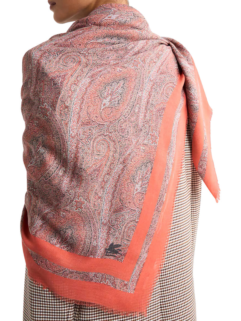 Etro Women Modal Shawl With Floral Paisley Pattern ETRO