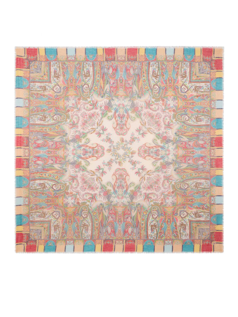 Etro Women Modal Blend Scarf With Paisley Foliage Pattern ETRO