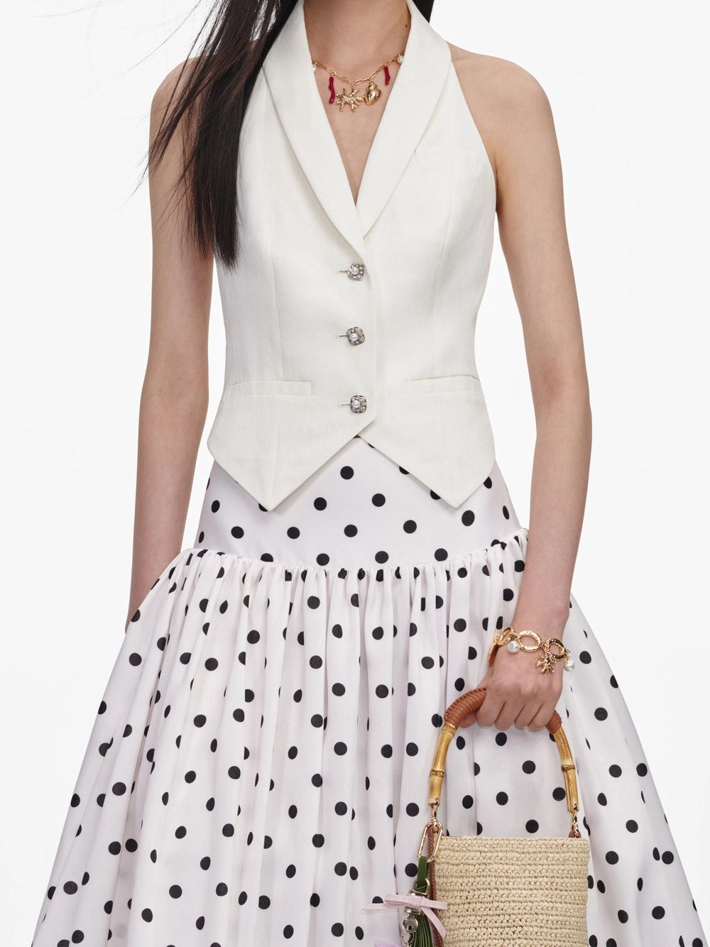 Self-Portrait Women Linen Waistcoat SELF-PORTRAIT
