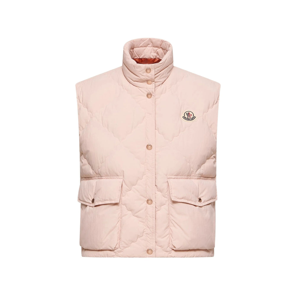 Moncler Pink Jackets - Waistcoat & Gilets Women MONCLER