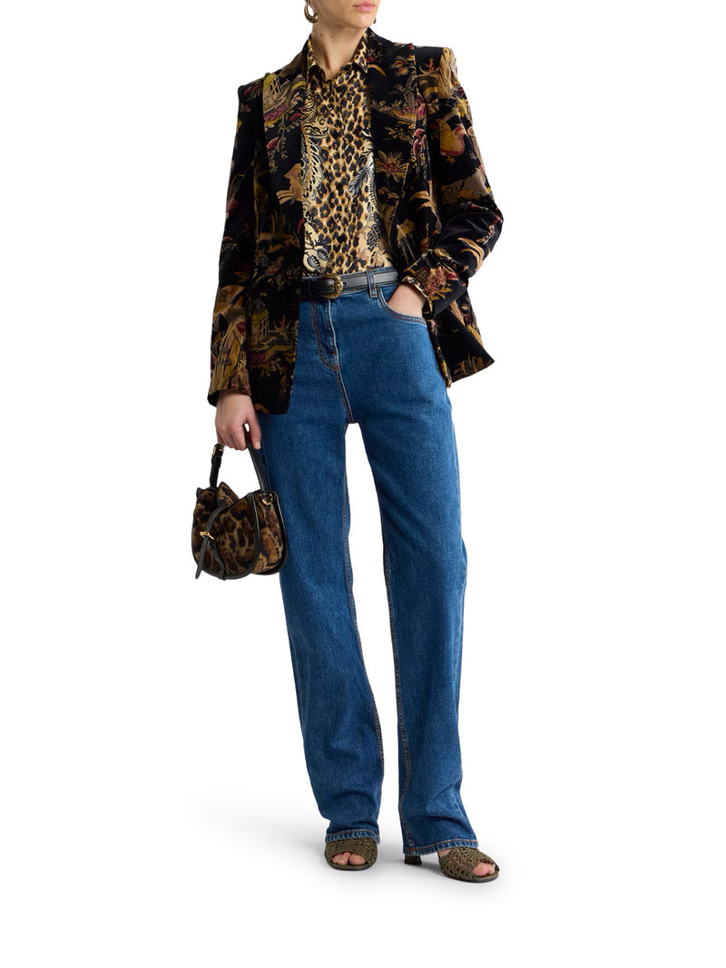 Etro Women Double-Breasted Cotton Velvet Jacket ETRO