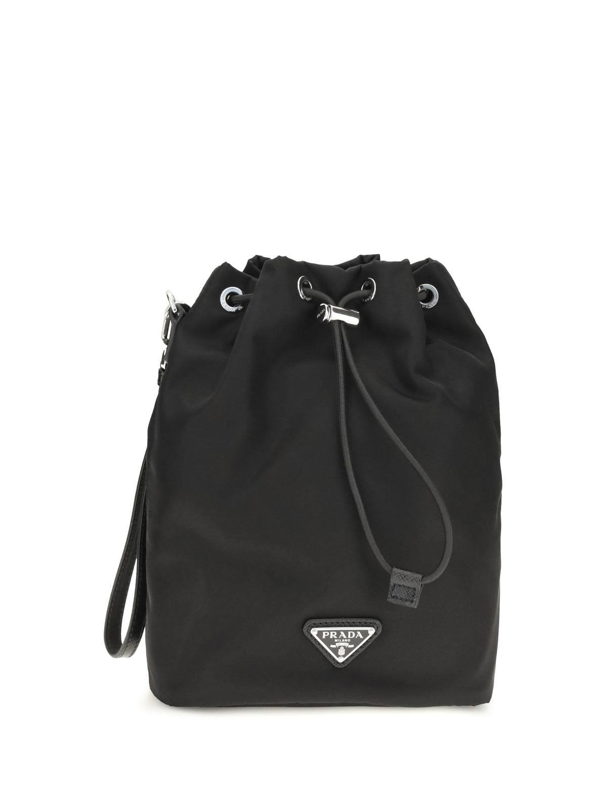 Prada Men Re-Nylon And Saffiano Leather Bucket Bag PRADA