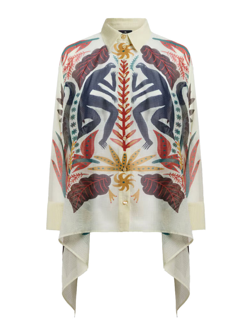 Etro Women Shirt With Handkerchief Hem And Placed Print ETRO