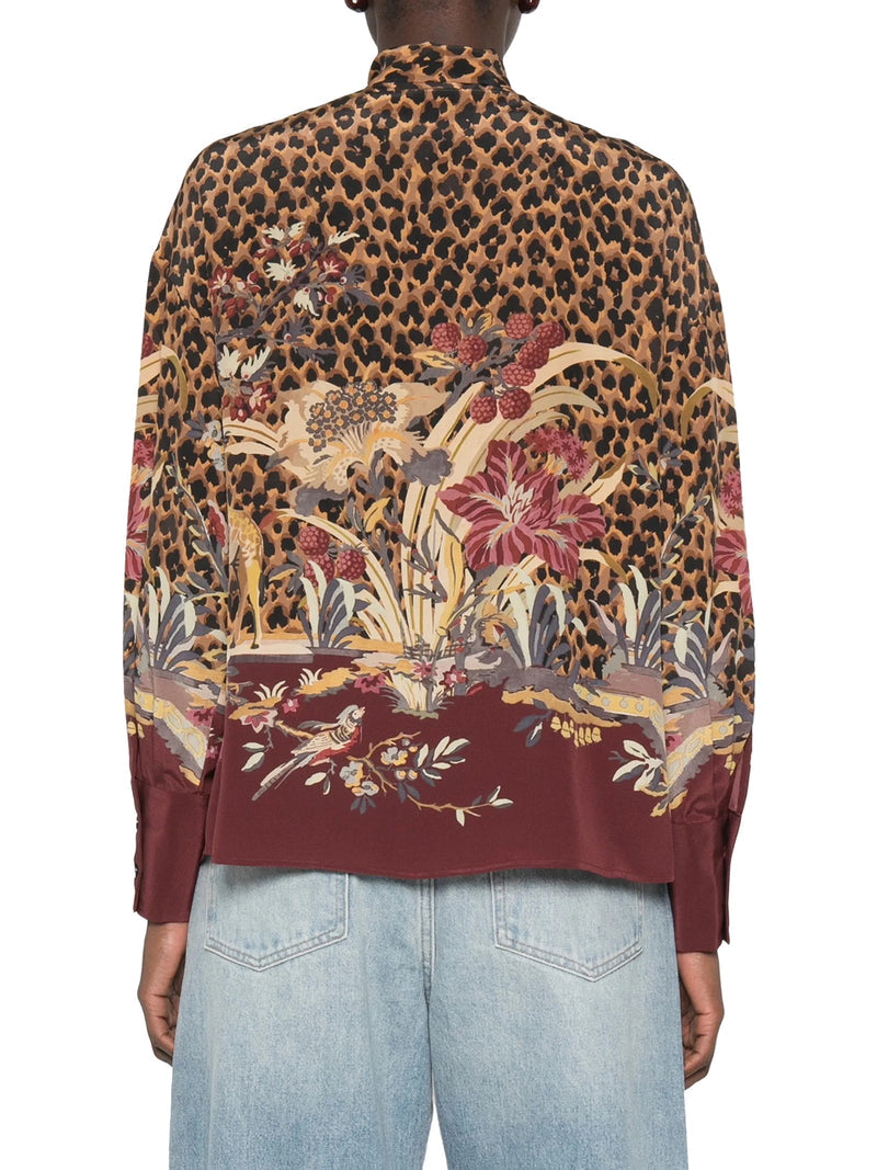 Etro Women Animal And Floral Printed Shirt With Neck Bow ETRO