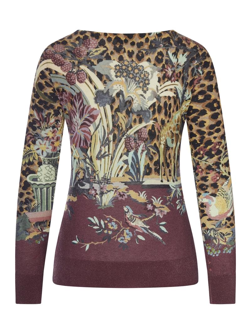 Etro Women Lightweight Knit Top With Animal And Floral Print ETRO