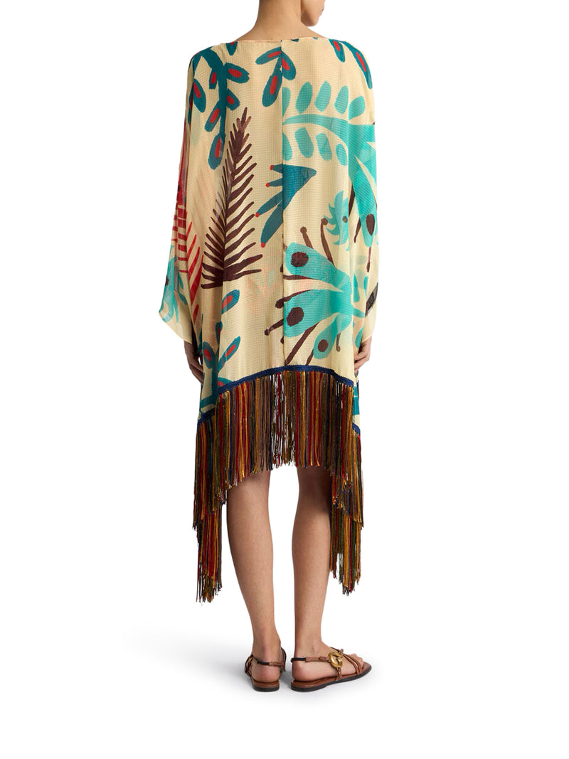 Etro Women Etro X Tabby Booth Seersucker Cover-Up Dress With Fringes And Placed Print ETRO