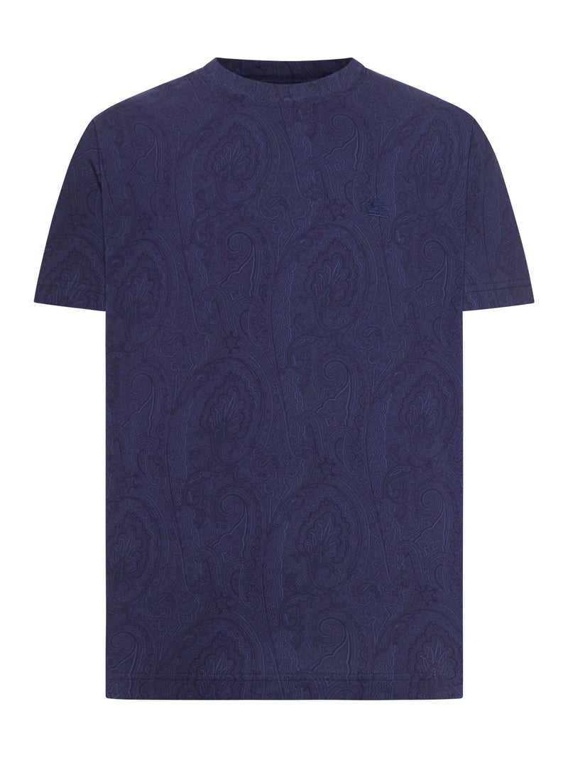 Etro Men Cotton T-Shirt With Arnica Pattern