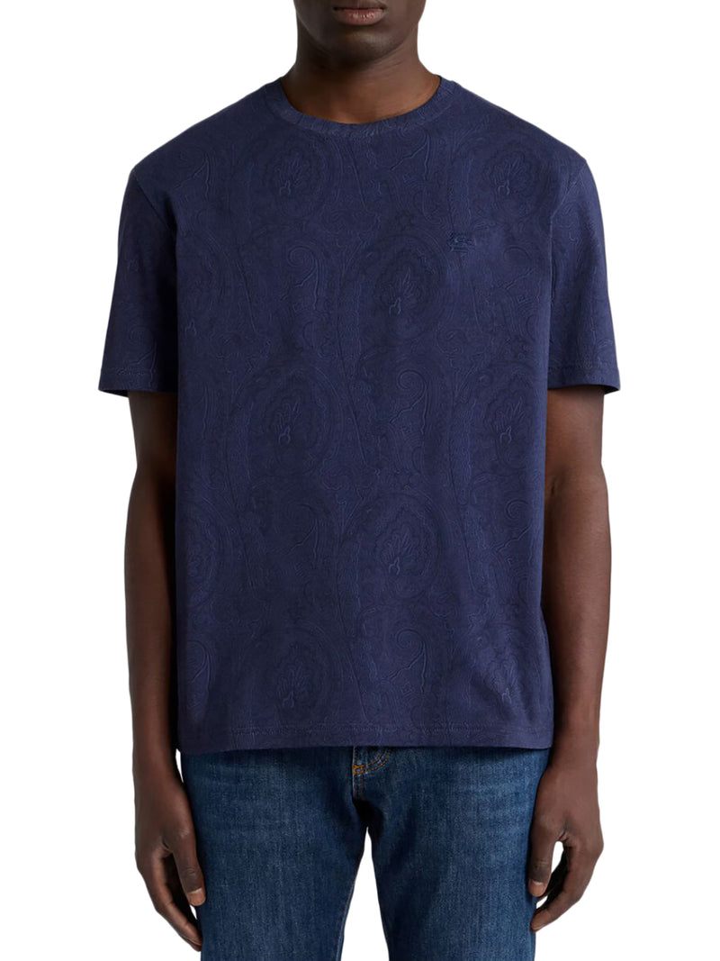 Etro Men Cotton T-Shirt With Arnica Pattern
