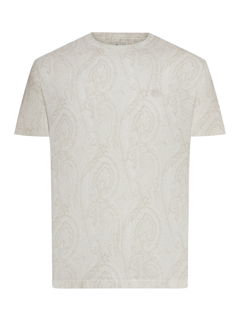 Etro Men Cotton T-Shirt With Arnica Pattern ETRO