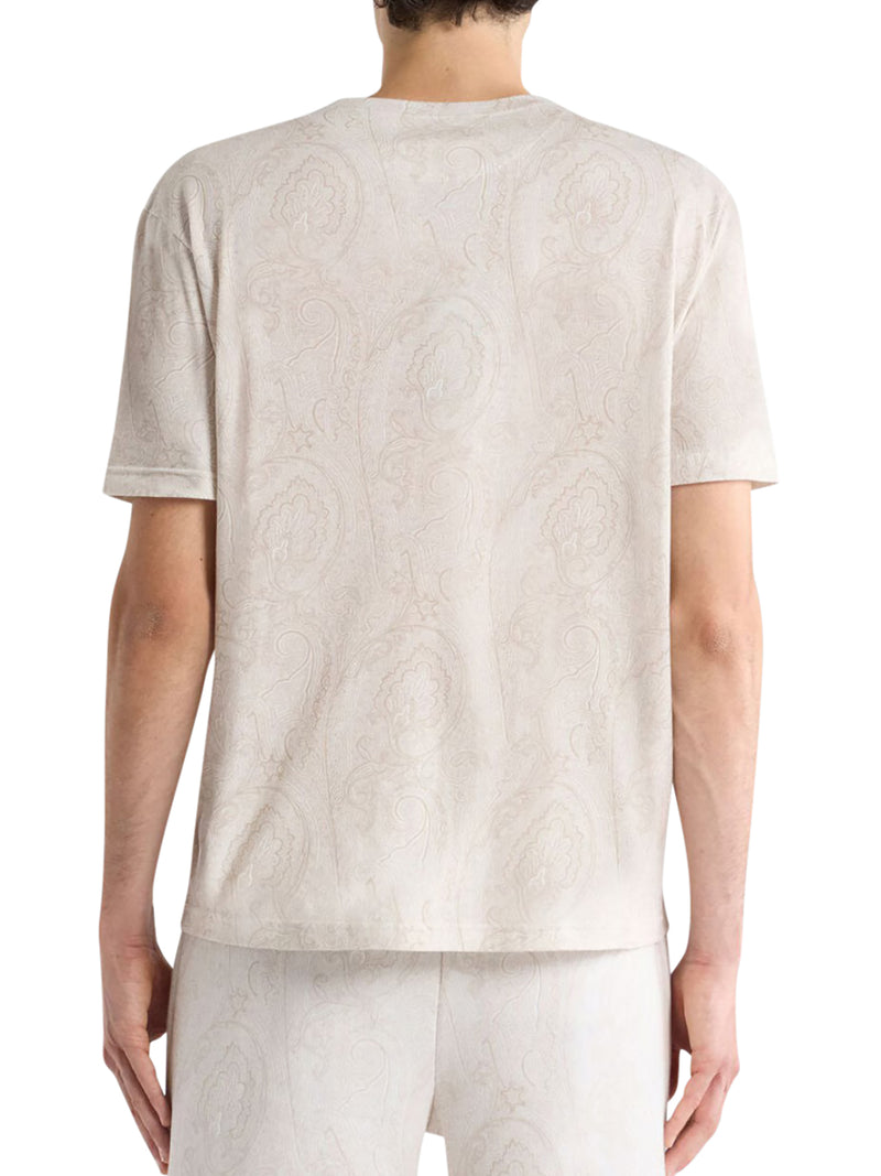 Etro Men Cotton T-Shirt With Arnica Pattern ETRO