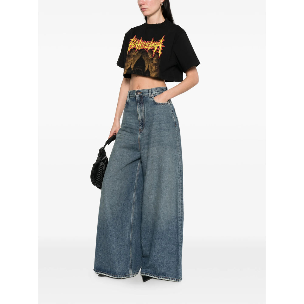 Balenciaga Blue Denim - Wide-Leg Jeans Women BALENCIAGA