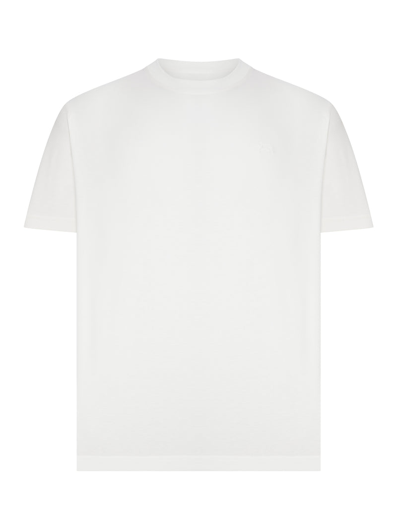 Etro Men Rome Cotton T-Shirt With Embroidered Logo ETRO