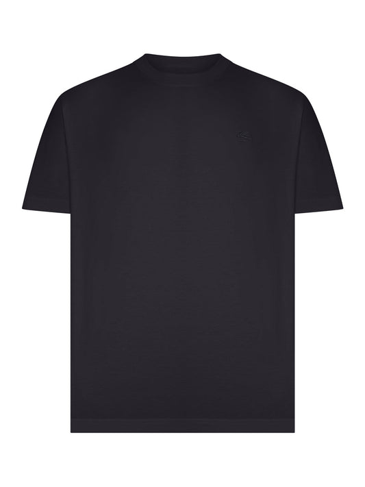 Etro Men Rome Cotton T-Shirt With Embroidered Logo