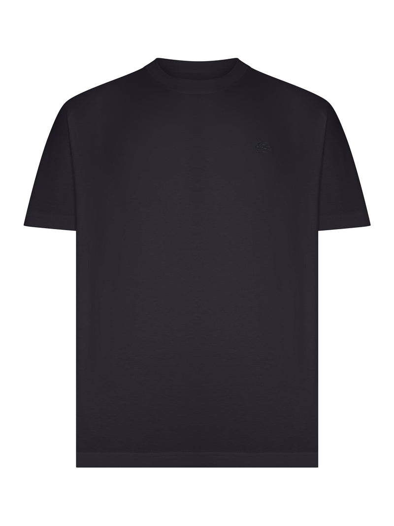Etro Men Rome Cotton T-Shirt With Embroidered Logo ETRO