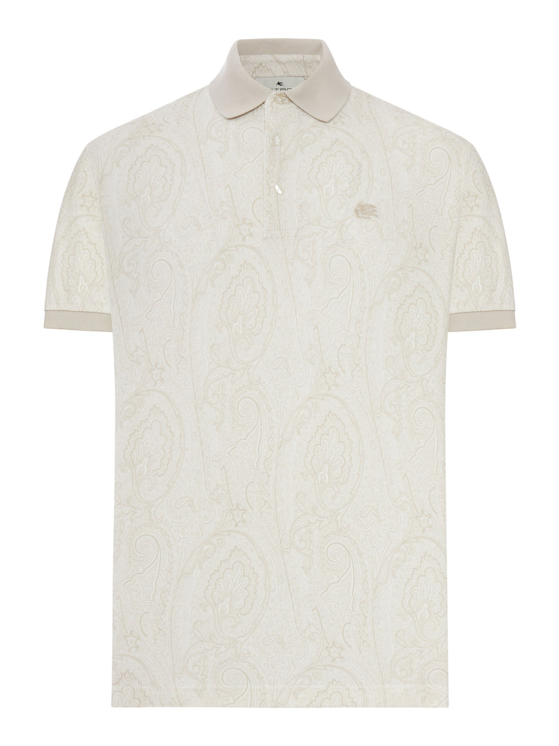 Etro Men Cotton Polo Shirt With Arnica Pattern ETRO