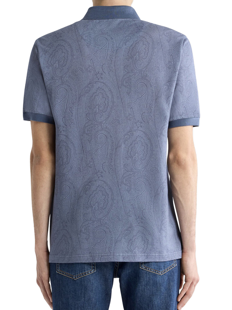 Etro Men Cotton Polo Shirt With Arnica Pattern ETRO
