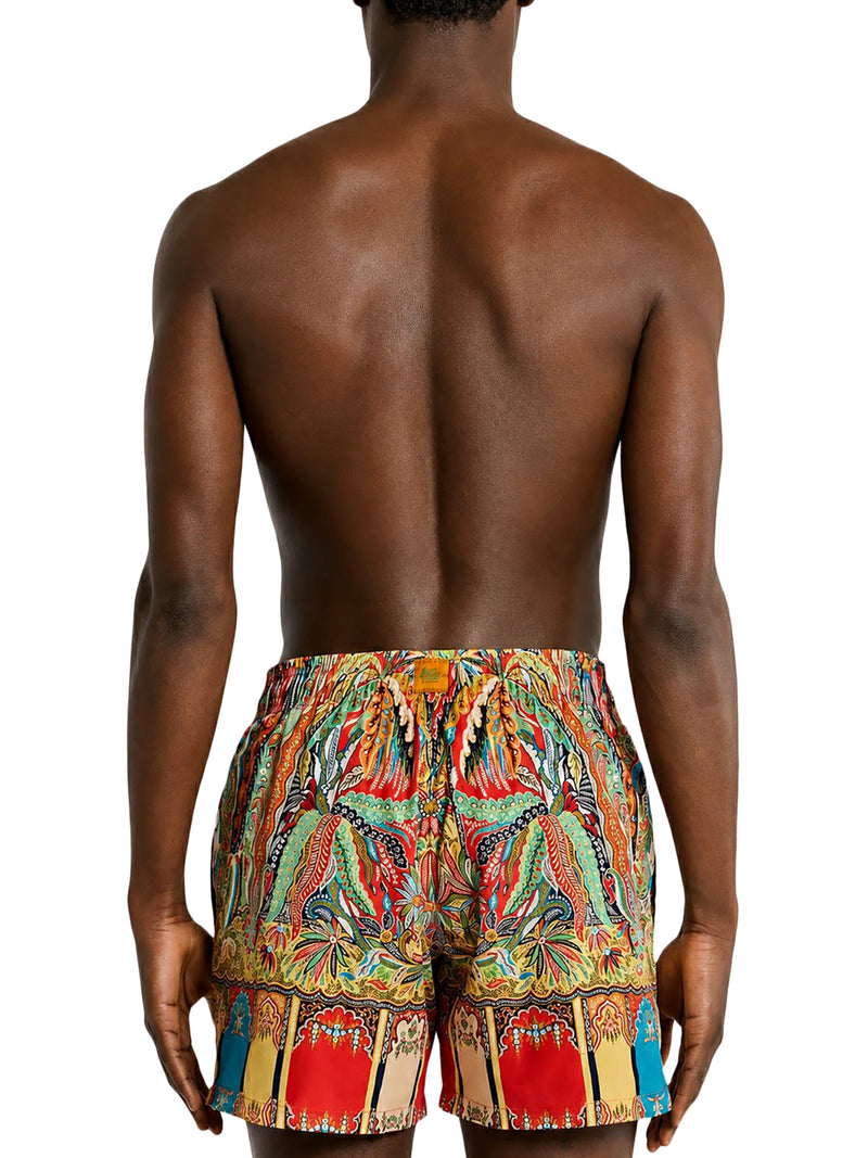 Etro Men Swimsuit With Placed Floral Paisley Print ETRO