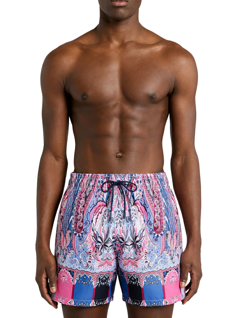 Etro Men Swimsuit With Placed Floral Paisley Print ETRO