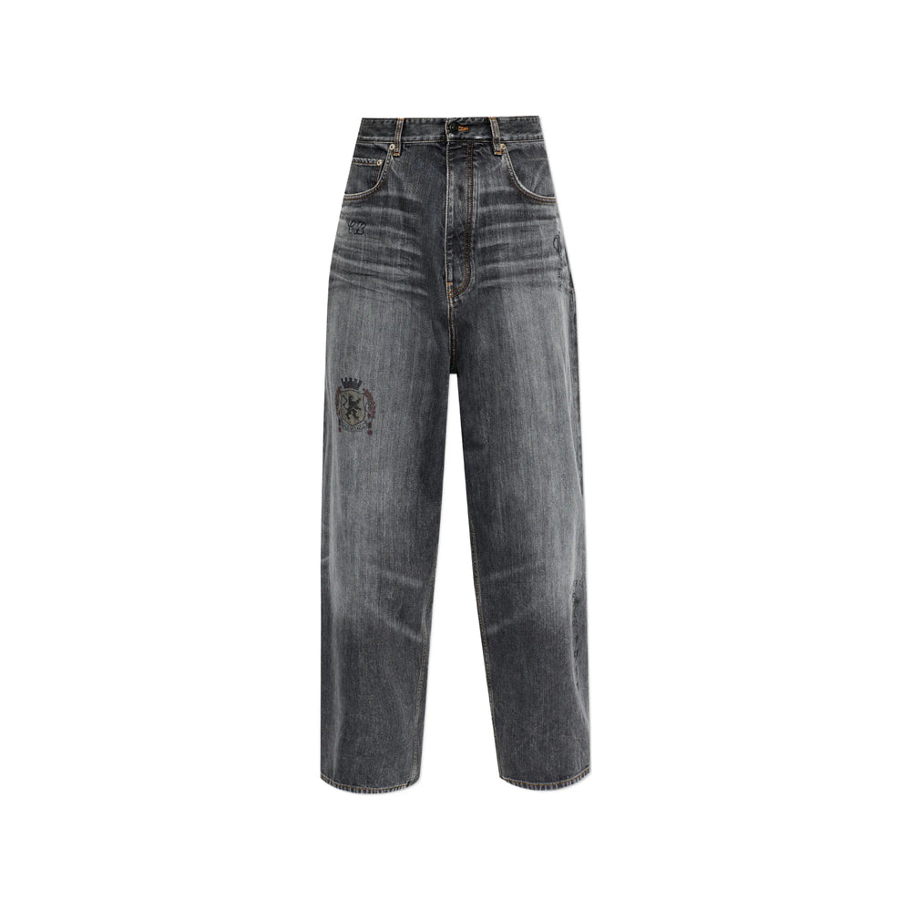 Balenciaga Grey Denim - Wide-Leg Jeans Men BALENCIAGA