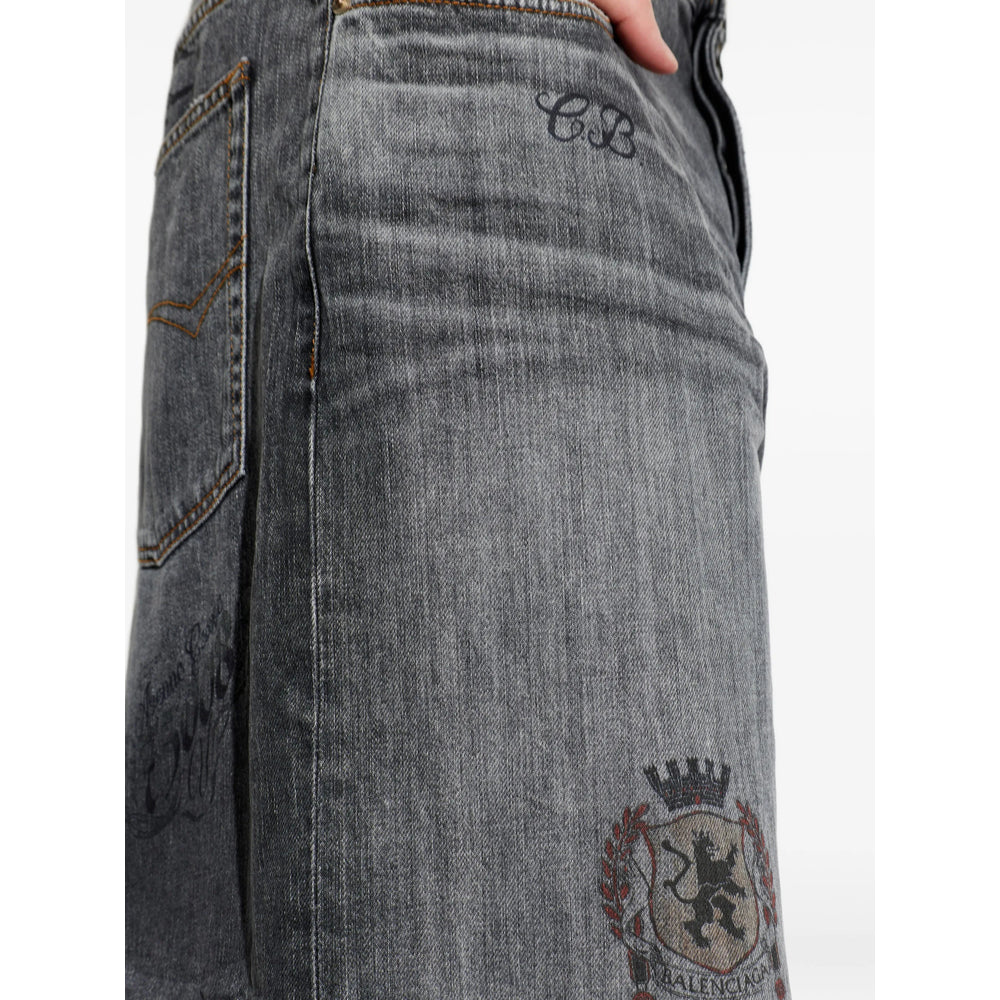 Balenciaga Grey Denim - Wide-Leg Jeans Men BALENCIAGA