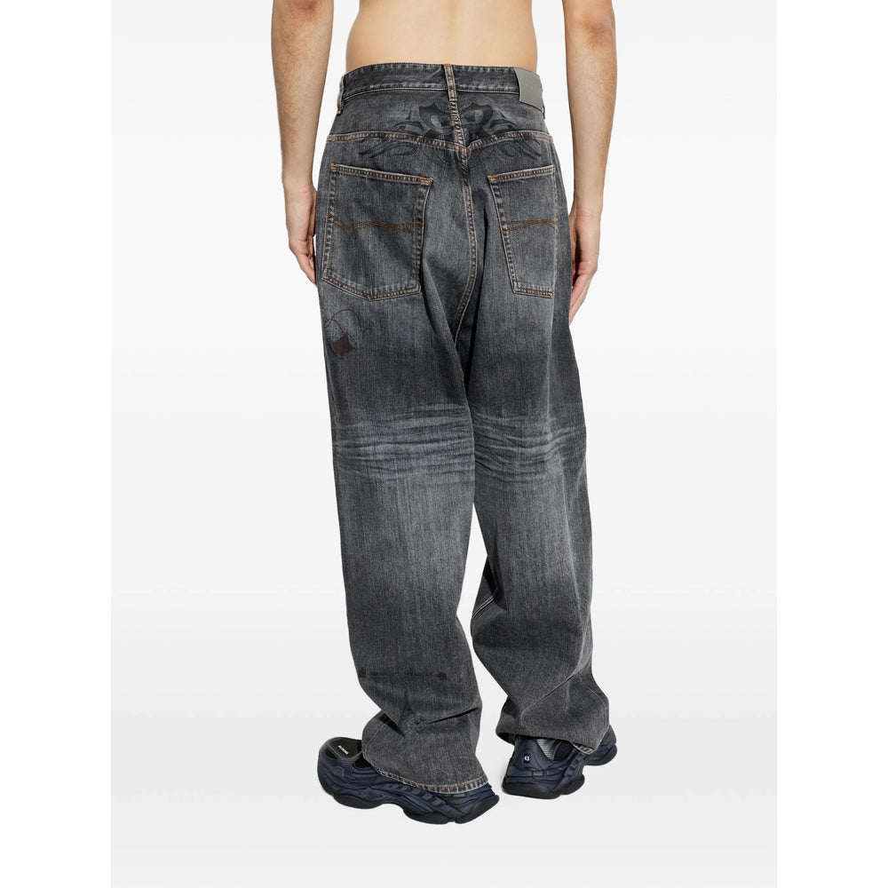 Balenciaga Grey Denim - Wide-Leg Jeans Men BALENCIAGA