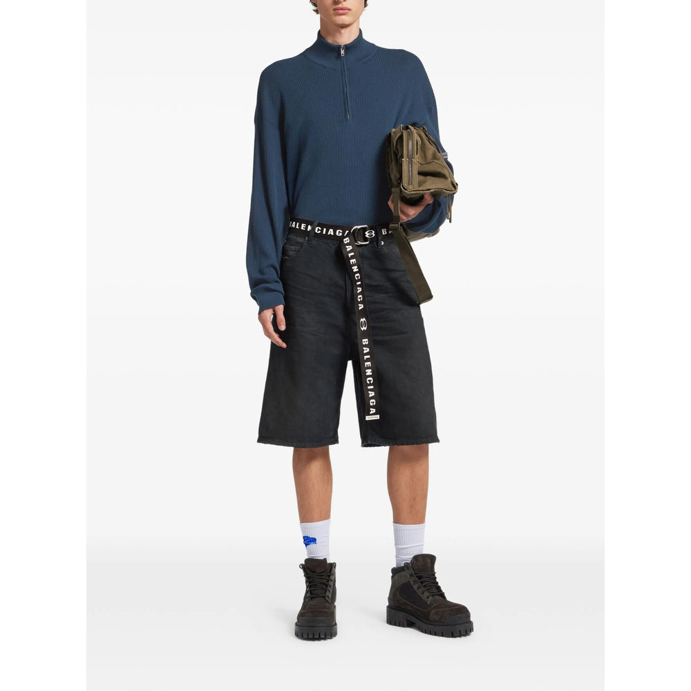 Balenciaga Black Shorts - Denim Shorts Men BALENCIAGA