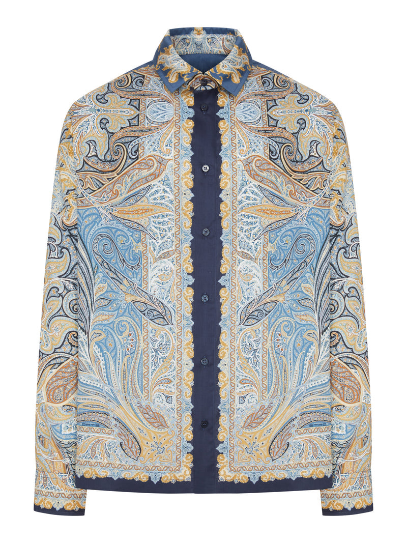 Etro Men Printed Cotton Shirt With Paisley Pattern ETRO