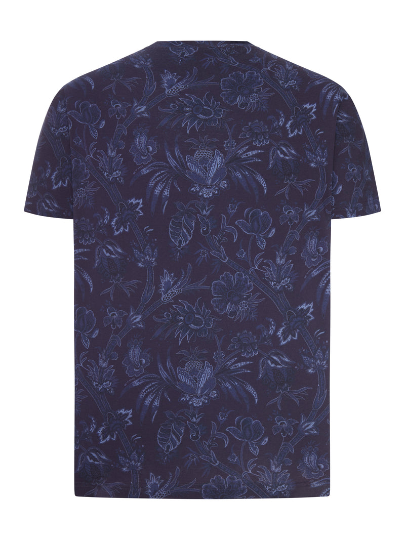 Etro Men Cotton Jersey T-Shirt With Floral Paisley Pattern ETRO