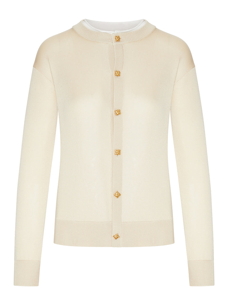 Bottega Veneta Women Double Silk Knit Cardigan BOTTEGA VENETA