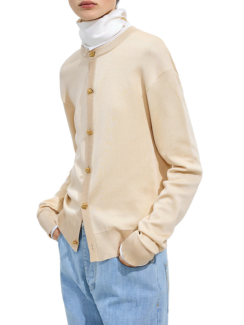 Bottega Veneta Women Double Silk Knit Cardigan BOTTEGA VENETA