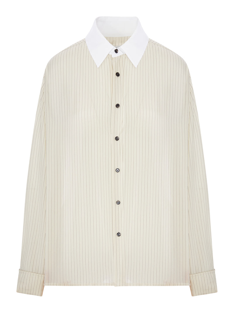 Bottega Veneta Women Striped Shirt With Contrasting Collar BOTTEGA VENETA