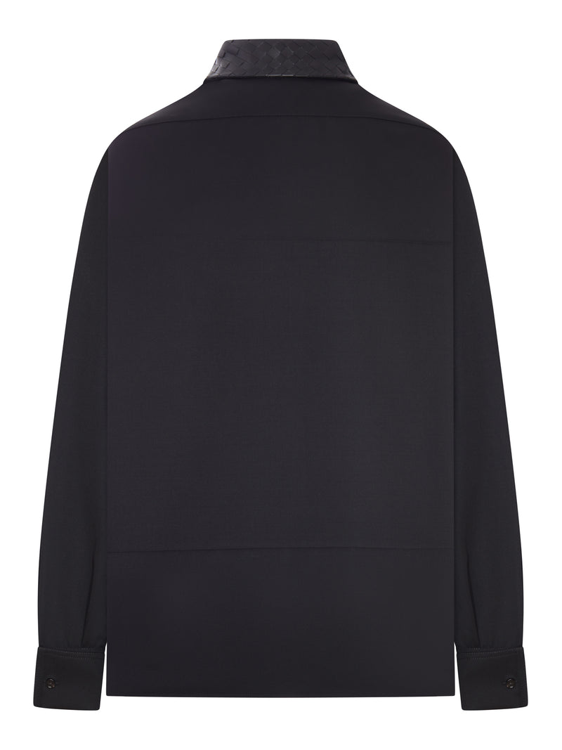 Bottega Veneta Women Wool Shirt With Braided Leather Collar BOTTEGA VENETA