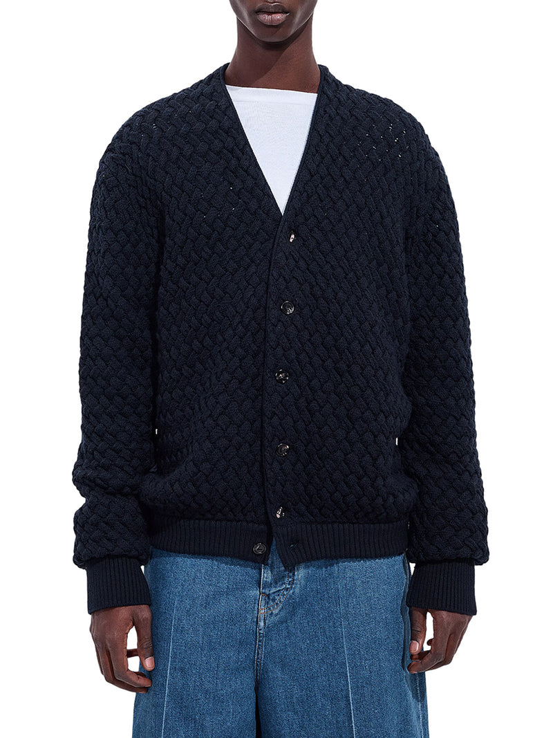 Bottega Veneta Men Cable-Knit Wool Cardigan BOTTEGA VENETA