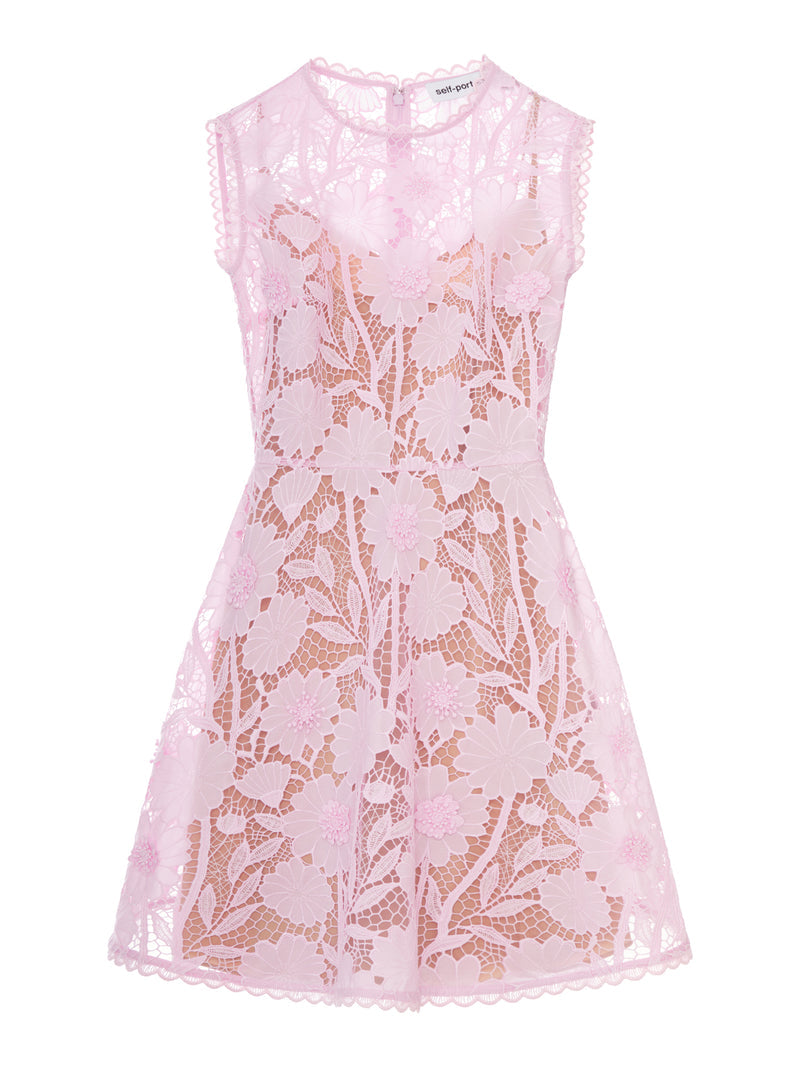 Self-Portrait Women Pink Lace Mini Dress SELF-PORTRAIT