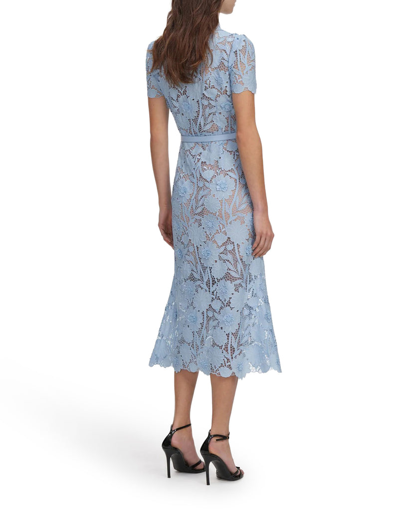 Self-Portrait Women Midi Lace Dress With Layers On The Neck SELF-PORTRAIT
